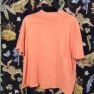 NWT free people mock neck peach tshirt